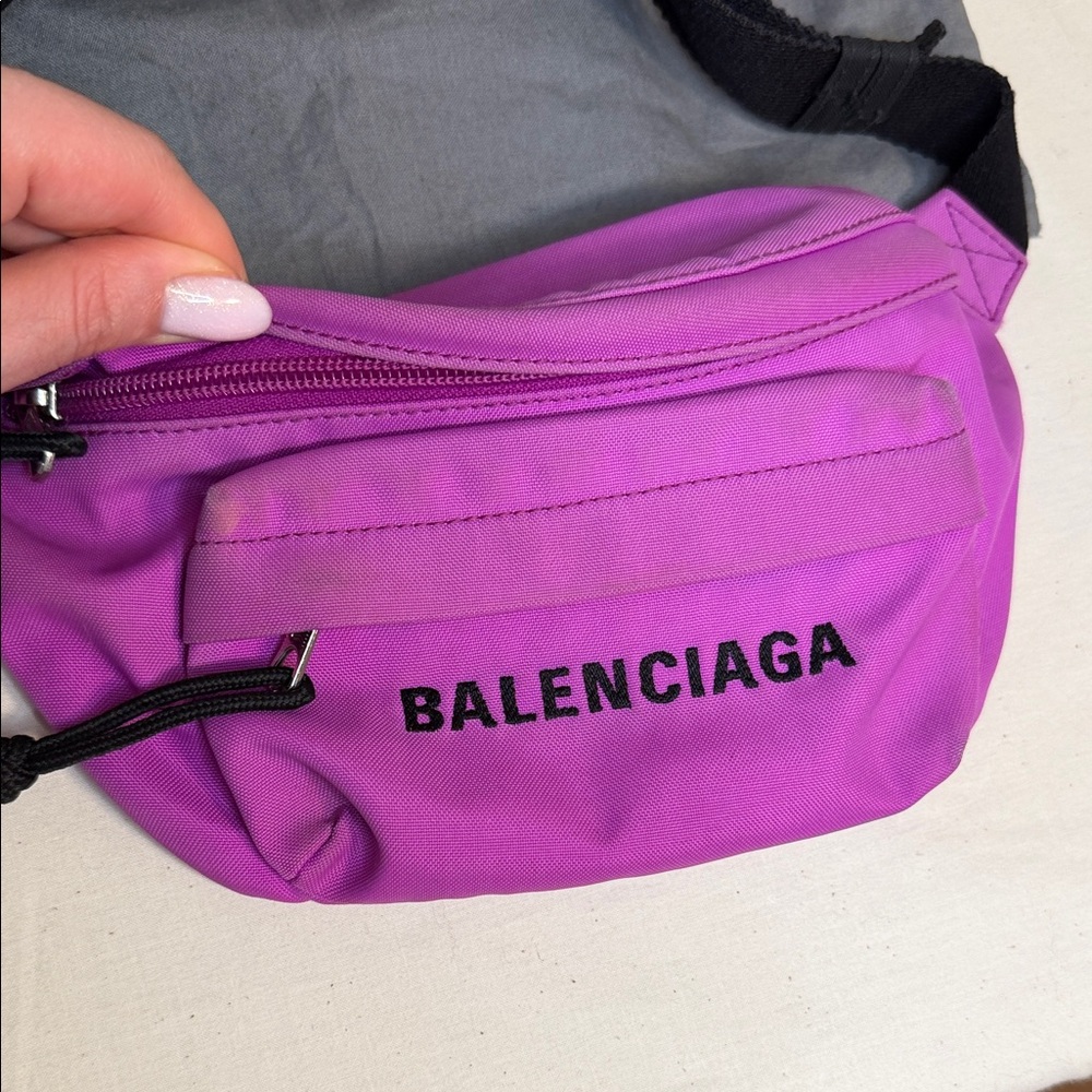 Balenciaga Vibrant Pink Nylon Crossbody Belt Bag - Picture 2 of 7